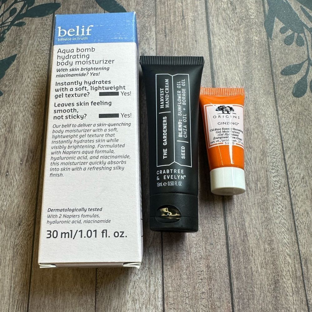 Belif Aqua Bomb Hydrating Moisturizer Crab Tree & Evelyn Garden Cream Bundle